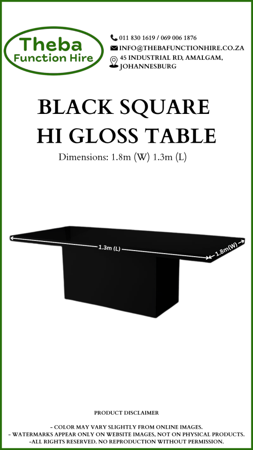 black square hi gloss table