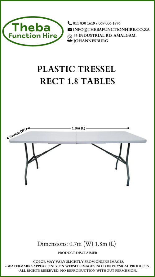 plastic trestle table 1 8m